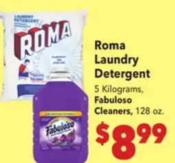 Vallarta Supermarkets Roma Laundry Detergent 5 Kilograms, Fabuloso Cleaners, 128 oz offer
