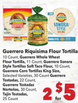 Vallarta Supermarkets Guerrero Riquisima Flour Tortilla offer