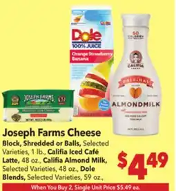 Vallarta Supermarkets Joseph Farms Cheese offer