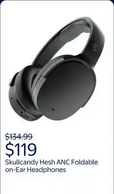 Walmart Skullcandy Hesh ANC Foldable on-Ear Headphones, True Black offer