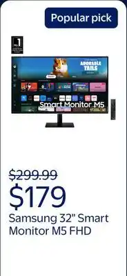 Walmart Samsung 32 Smart Monitor M5 (M50D) FHD with Streaming TV and Speakers - LS32DM50DENXGO offer