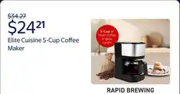 Walmart Elite Cuisine Stainless Steel Finish 5-Cup Coffee Maker offer