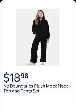 Walmart No Boundaries Plush Mock Neck Top and Pants Set, 2-Piece, Women's offer