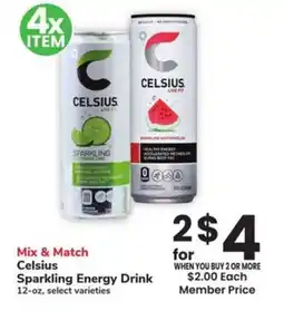 Albertsons Celsius Sparkling Energy Drink offer