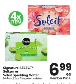 Albertsons Signature select Seltzer or Soleil Sparkling Water offer