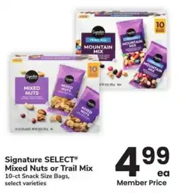 Albertsons Signature select Mixed Nuts or Trail Mix offer