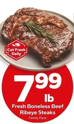 Save a Lot Fresh Boneless Beef Ribeye Steaks offer