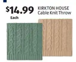 Aldi KIRKTON HOUSE Cable Knit Throw offer