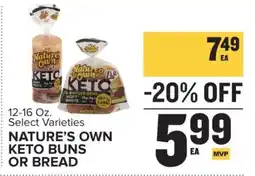 Food Lion NATURE’S OWN KETO BUNS OR BREAD offer