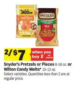 Meijer Snyder’s Pretzels or Pieces or Wilton Candy Melts offer