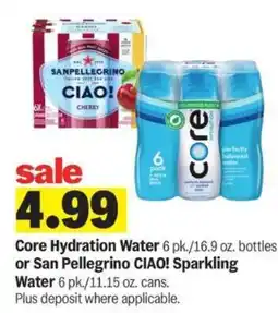 Meijer Core Hydration Water or San Pellegrino CIAO Sparkling Water offer
