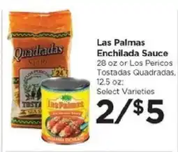Food 4 Less Las Palmas Enchilada Sauce or Los Pericos Tostadas Quadradas offer