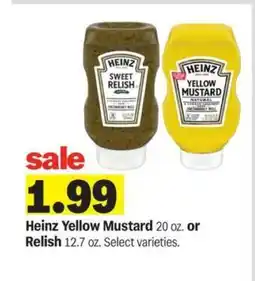 Meijer Heinz Yellow Mustard or Relish offer