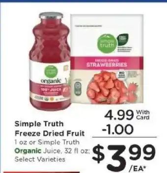 Kroger Simple Truth Freeze-Dried Fruit offer