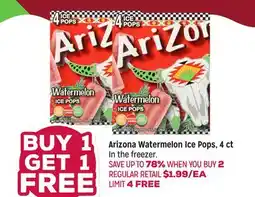 Grocery Outlet Arizona Watermelon Ice Pops, 4 ct offer