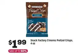 Grocery Outlet Snack Factory S'mores Pretzel Crisps, 4 oz offer