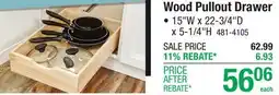 Menards Wood Pullout Drawer offer