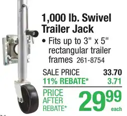 Menards 1,000 lb. Swivel Trailer Jack offer