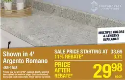 Menards Shown in 4' Argento Romano offer