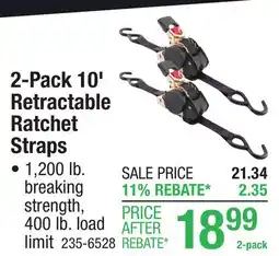 Menards 2-Pack 10' Retractable Ratchet Straps offer