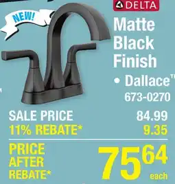 Menards DELTA Matte Black Finish offer