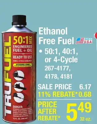 Menards Ethanol Free Fuel offer
