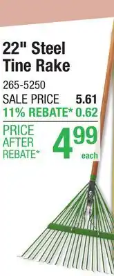 Menards 22 Steel Tine Rake offer