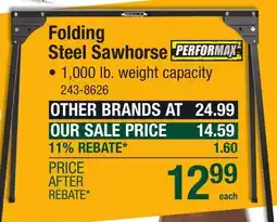 Menards Folding Steel Sawhorse offer