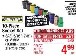 Menards 10-Piece Socket Set offer