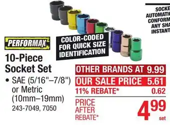 Menards 10-Piece Socket Set offer