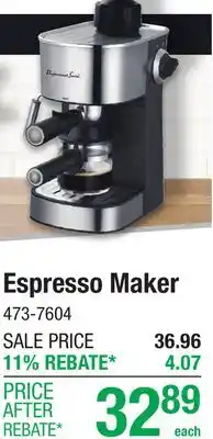 Menards Espresso Maker offer