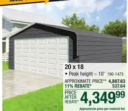 Menards 20 x 18 offer