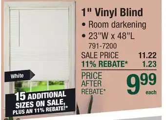 Menards 1 Vinyl Blind offer
