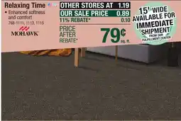 Menards MOHAWK Relaxing Time offer