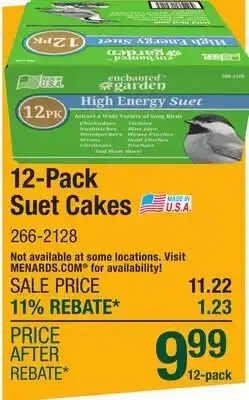 Menards 12-Pack Suet Cakes offer