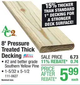 Menards 8' Pressure Treated Thick Decking offer