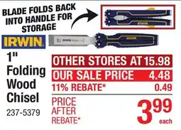 Menards 1 Folding Wood Chisel offer