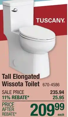 Menards Tall Elongated Wissota Toilet offer