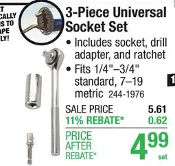 Menards 3-Piece Universal Socket Set offer