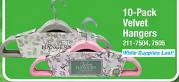Menards 10-Pack Velvet Hangers offer