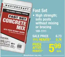 Menards Fast Set offer