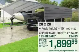 Menards VersaTube 20 x 20 Easy slip-fit steel frame offer