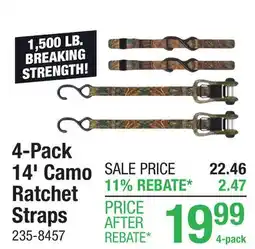 Menards 4-Pack 14' Camo Ratchet Straps offer
