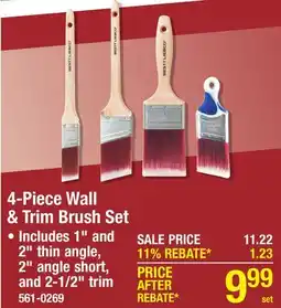 Menards 4-Piece Wall & Trim Brush Set offer
