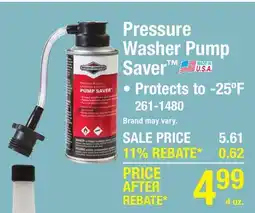 Menards Pressure Washer Pump Saver offer