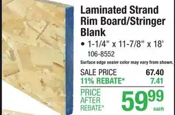 Menards Laminated Strand Rim Board/Stringer Blank offer