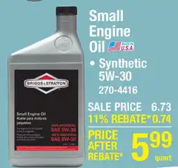 Menards Small Engine Oil offer