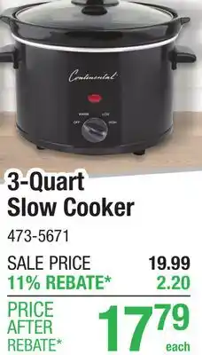 Menards 3-Quart Slow Cooker offer