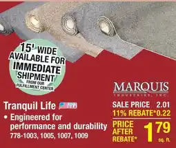 Menards Tranquil Life Engineered for performance and durability offer