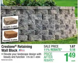 Menards Crestone Retaining Wall Block offer